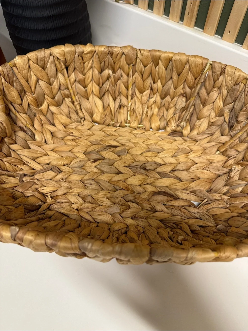 Woven Seagrass Serving Basket with Metal Handles - Natural